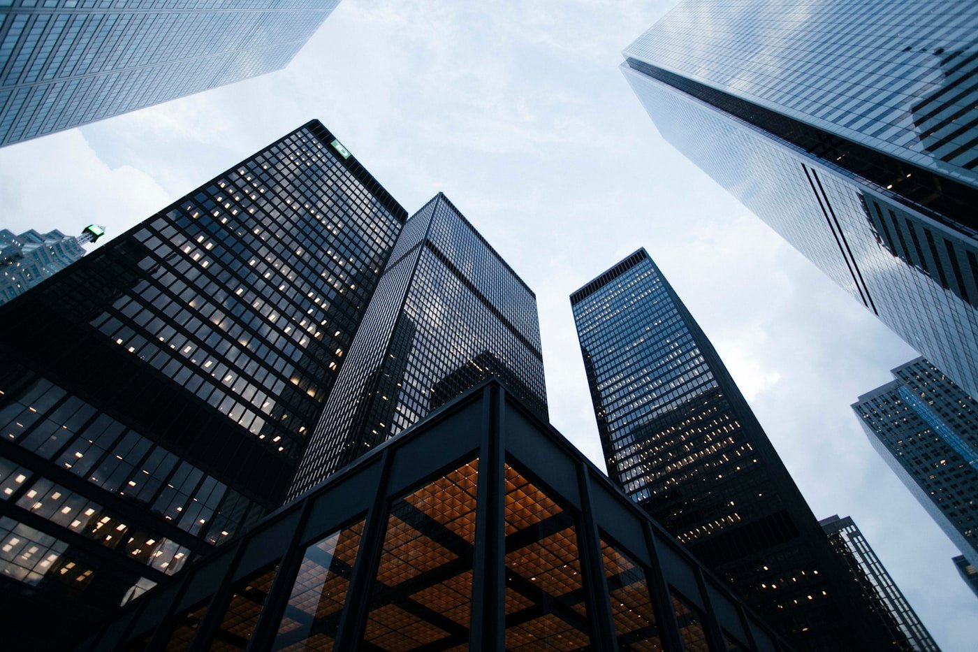 Modern commercial real estate skyline